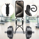 iPhone 16 Pro Max Silikonskal med Korthållare & Rem - Svart