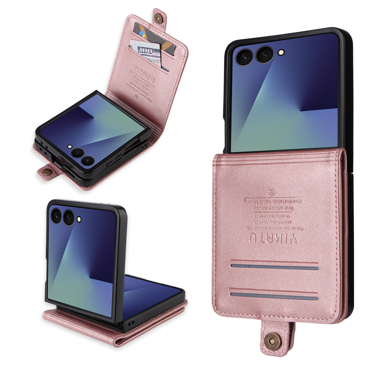 YIKATU For Samsung Galaxy Z Flip7 5G Phone Cases Magnetic Closure PU Leather Mobile Cover