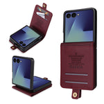 YIKATU For Samsung Galaxy Z Flip7 5G Phone Cases Magnetic Closure PU Leather Mobile Cover