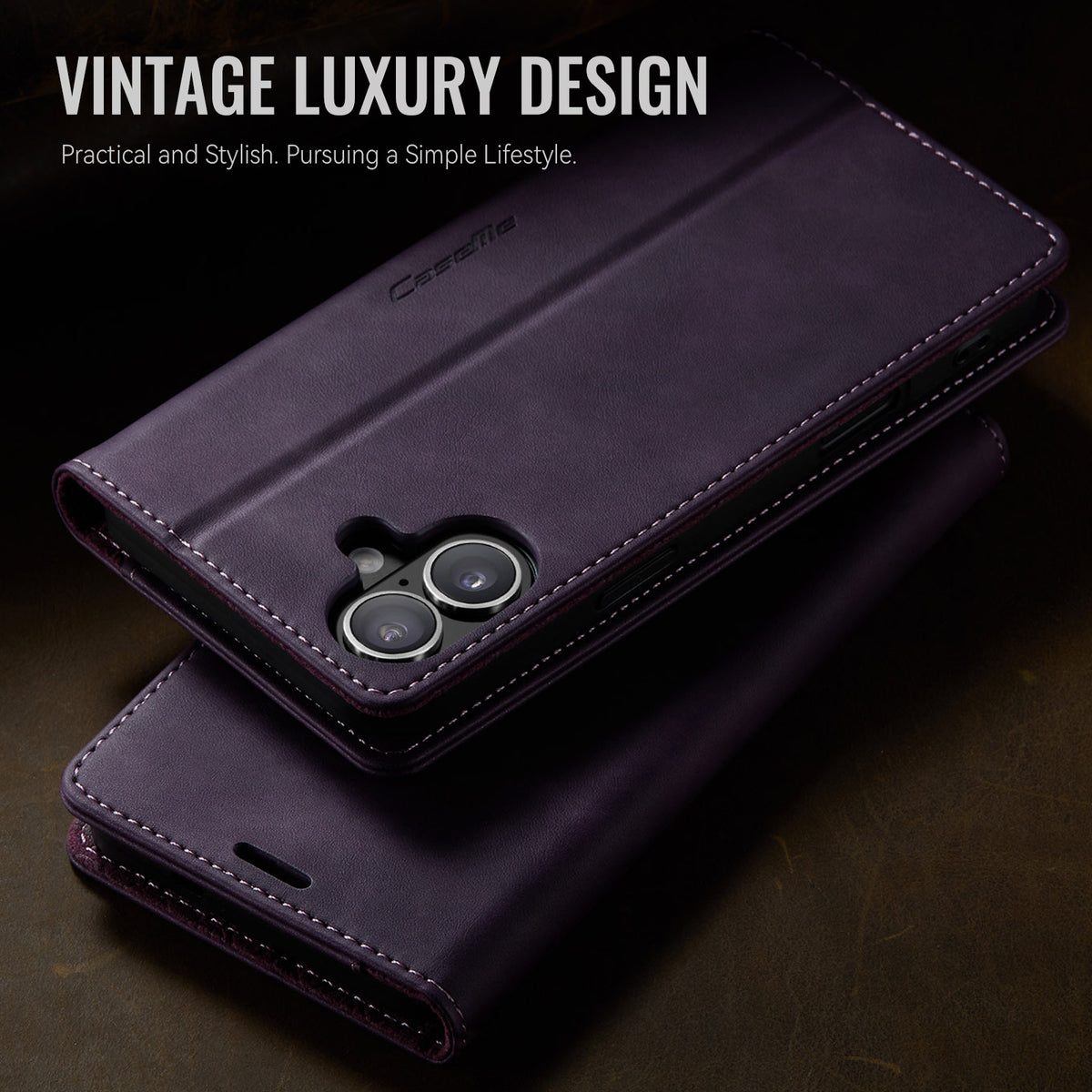 CASEME For iPhone 17 Case  033 Series RFID Blocking Wallet Stand Calf Texture Leather Phone Cover