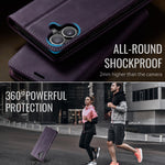 CASEME For iPhone 17 Case  033 Series RFID Blocking Wallet Stand Calf Texture Leather Phone Cover