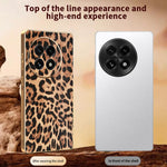 For OnePlus 13 Case Leopard Print PU Leather Coated PC + TPU Electroplating Phone Cover
