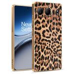 OnePlus Nord 4-skal Leopardtryck PU-läderbelagd PC + TPU Galvaniserad mobilskal