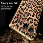 OnePlus Nord 4-skal Leopardtryck PU-läderbelagd PC + TPU Galvaniserad mobilskal