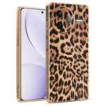 For Xiaomi Redmi K80 Pro 5G / Poco F7 Ultra 5G Case Leopard Print PU Leather Coated PC + TPU Electroplating Phone Cover