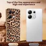 For Xiaomi Redmi Note 13 4G Case Leopard Print PU Leather Coated PC + TPU Electroplating Phone Cover