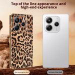 For Xiaomi Redmi Note 14 4G (163.25mm) Case Leopard Print PU Leather Coated PC + TPU Electroplating Phone Cover