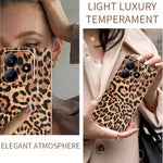 For Xiaomi Redmi Note 14 5G Case Leopard Print PU Leather Coated PC + TPU Electroplating Phone Cover
