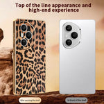 For Honor 400 Pro 5G (Global) Case Leopard Print PU Leather Coated PC + TPU Electroplating Phone Cover