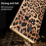 Phone Case For Honor Magic7 Lite 5G / X60 Pro 5G / X9c 5G Leopard Print PU Leather Coated PC + TPU Electroplating Cover