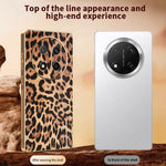 Phone Case For Honor Magic7 Lite 5G / X60 Pro 5G / X9c 5G Leopard Print PU Leather Coated PC + TPU Electroplating Cover