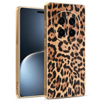 For Honor Magic7 Pro 5G Case Leopard Print PU Leather Coated PC + TPU Electroplating Phone Cover