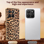 For Honor X8c 4G Case Leopard Print PU Leather Coated PC + TPU Electroplating Phone Cover