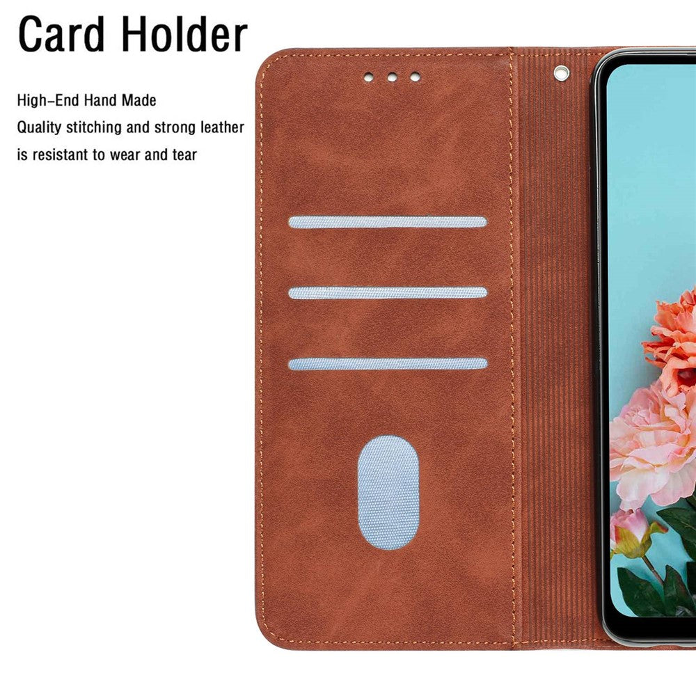 For Xiaomi Redmi A1 4G / A2 4G Shockproof Solid Color PU Leather Magnetic Phone Case Stand Flip Wallet Cover with Strap