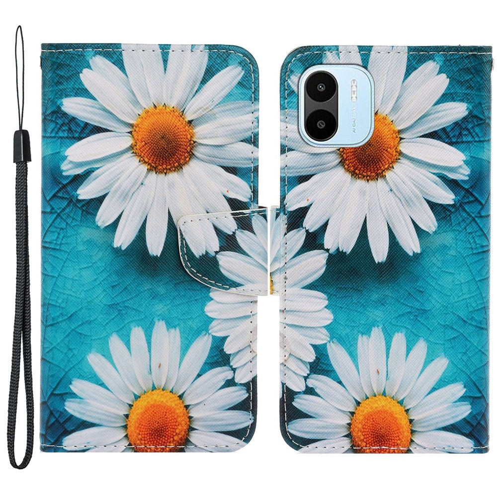 For Xiaomi Redmi A1 4G / A2 4G Cross Texture PU Leather Wallet Phone Case Pattern Printing Stand Magnetic Clasp Flip Cover with Strap