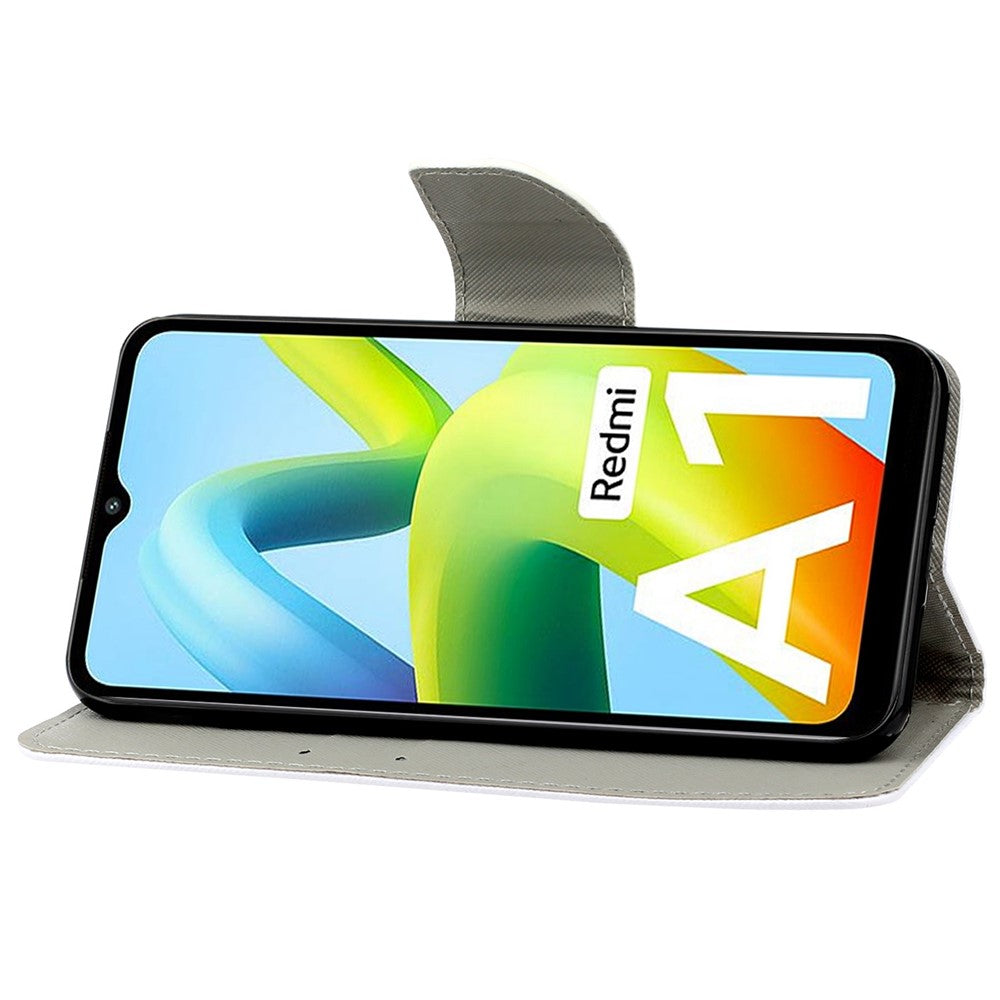 For Xiaomi Redmi A1 4G / A2 4G Cross Texture PU Leather Wallet Phone Case Pattern Printing Stand Magnetic Clasp Flip Cover with Strap