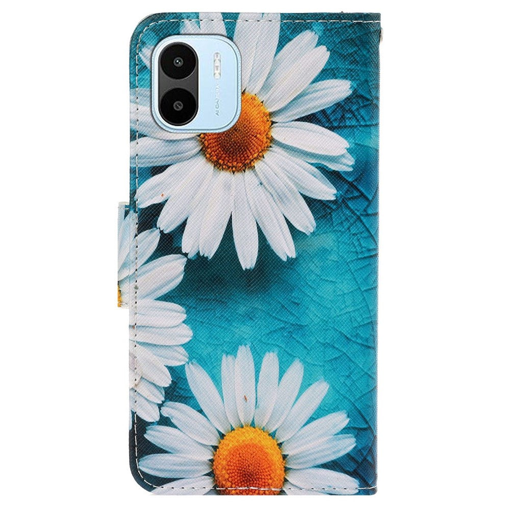 For Xiaomi Redmi A1 4G / A2 4G Cross Texture PU Leather Wallet Phone Case Pattern Printing Stand Magnetic Clasp Flip Cover with Strap