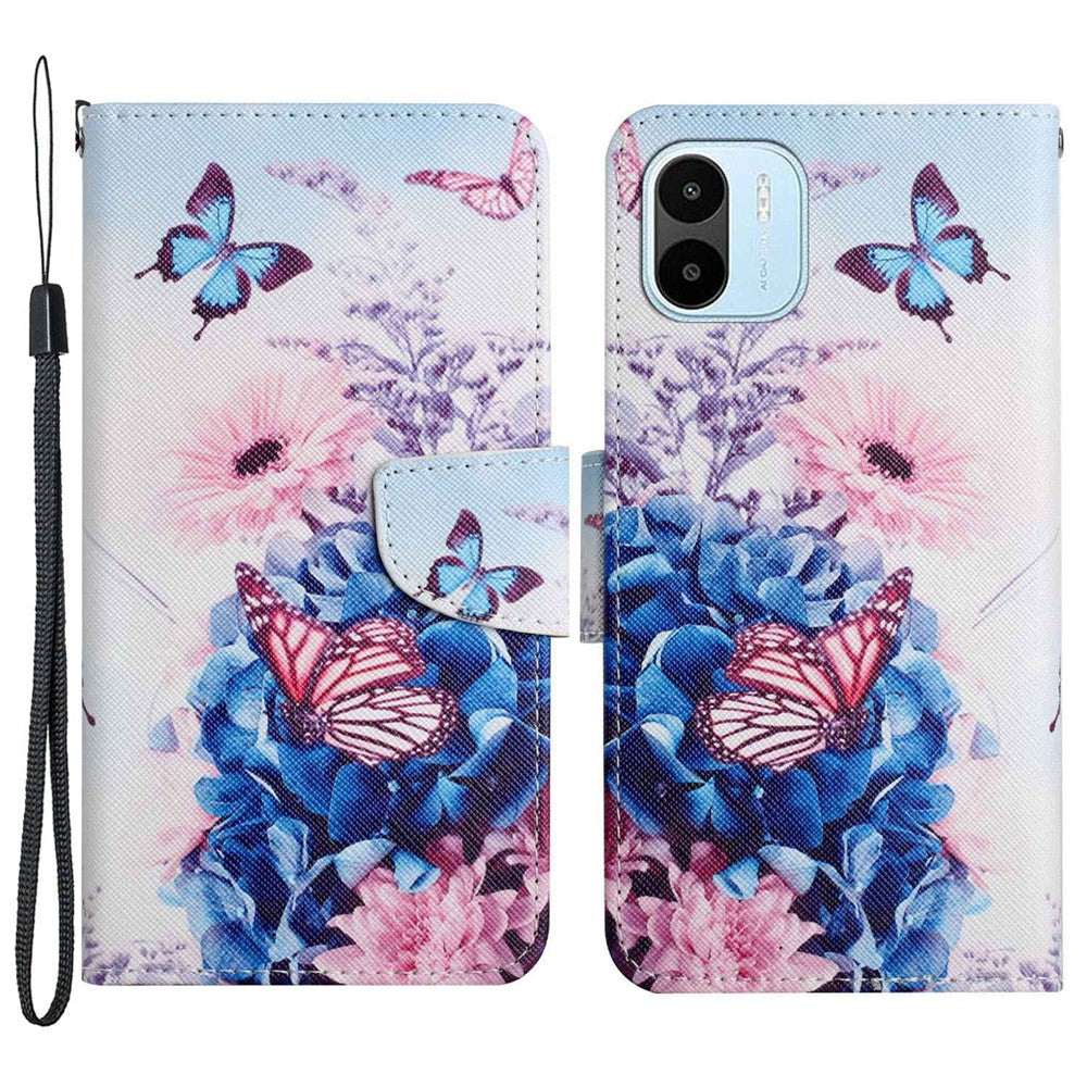 For Xiaomi Redmi A1 4G / A2 4G Cross Texture PU Leather Wallet Phone Case Pattern Printing Stand Magnetic Clasp Flip Cover with Strap
