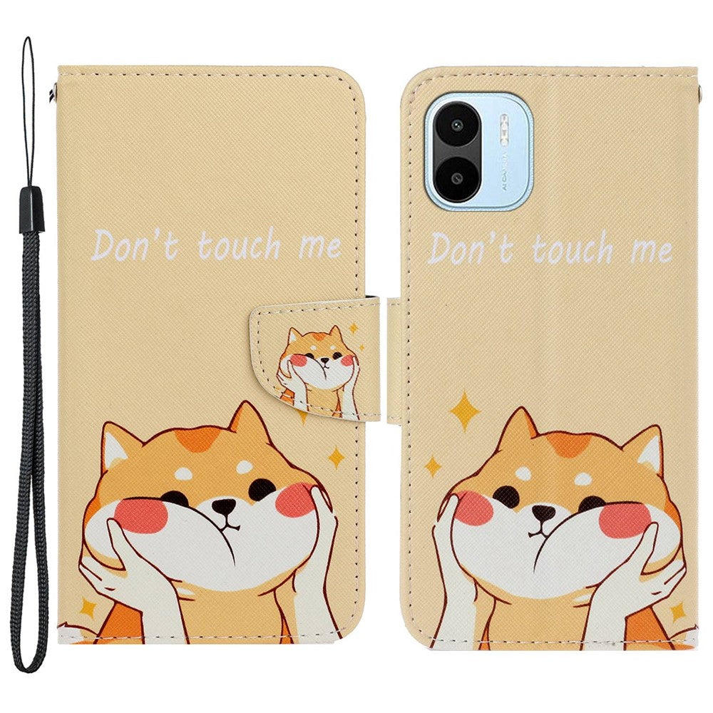 For Xiaomi Redmi A1 4G / A2 4G Cross Texture PU Leather Wallet Phone Case Pattern Printing Stand Magnetic Clasp Flip Cover with Strap