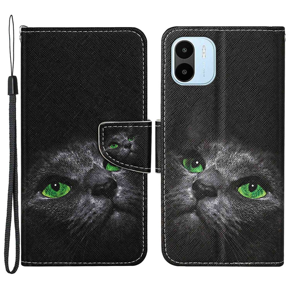 For Xiaomi Redmi A1 4G / A2 4G Cross Texture PU Leather Wallet Phone Case Pattern Printing Stand Magnetic Clasp Flip Cover with Strap