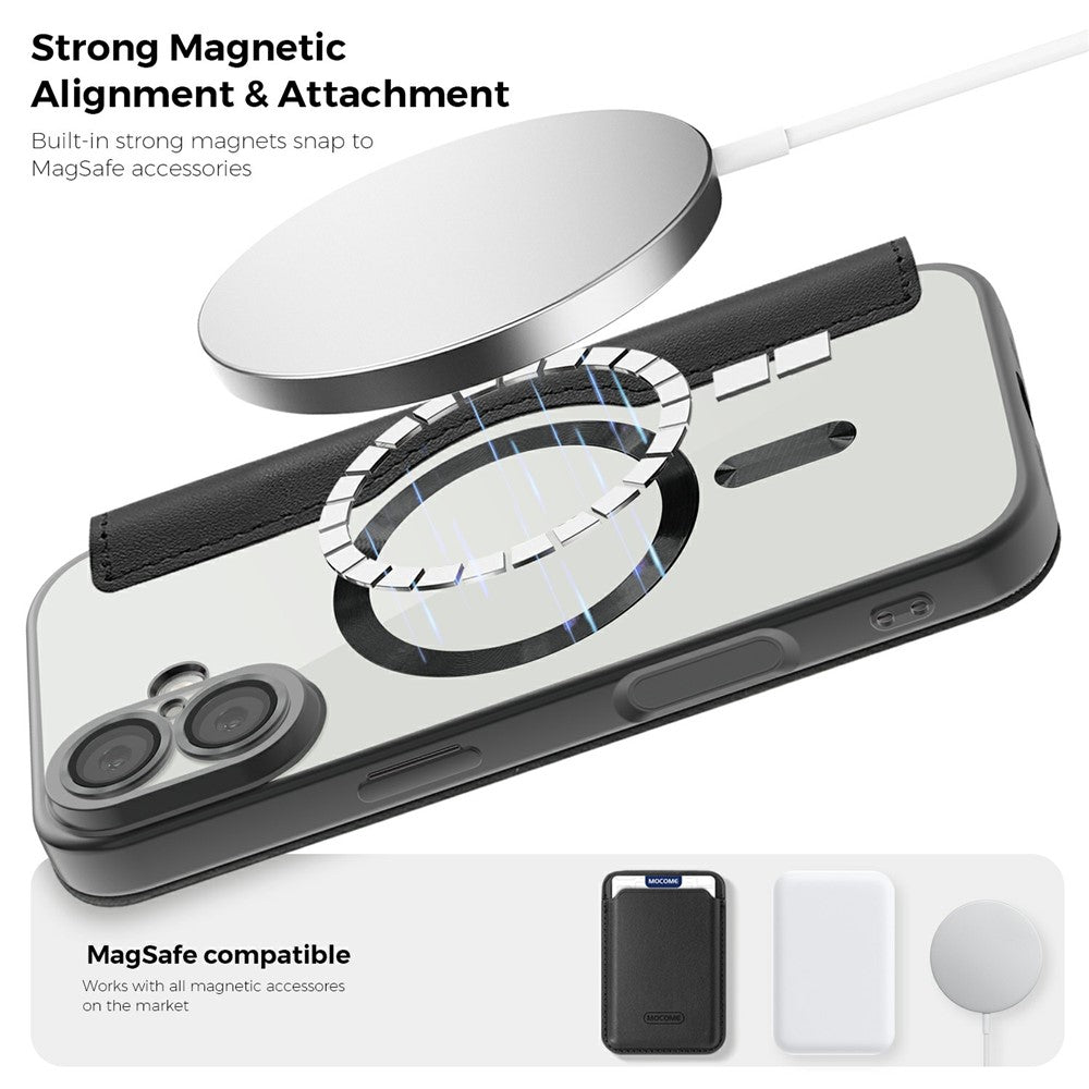For iPhone 17 Case Compatible with MagSafe RFID Blocking Leather Phone Cover