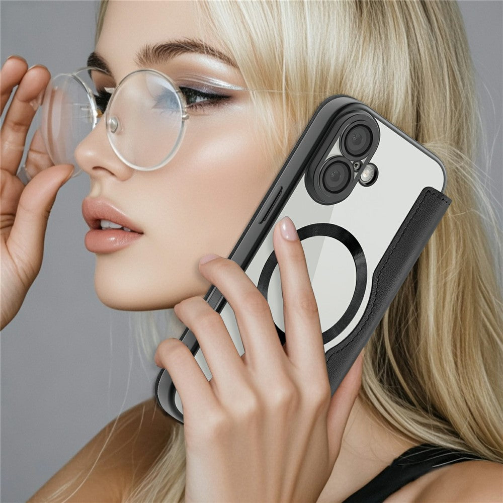 For iPhone 17 Case Compatible with MagSafe RFID Blocking Leather Phone Cover