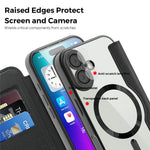 Til iPhone 17 Etui Kompatibelt med MagSafe Rhombus PU Læder Telefoncover