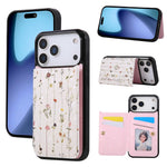For iPhone 18 Pro Max / 17 Pro Max Case Flower Leather TPU RFID Blocking Phone Cover Card Slots