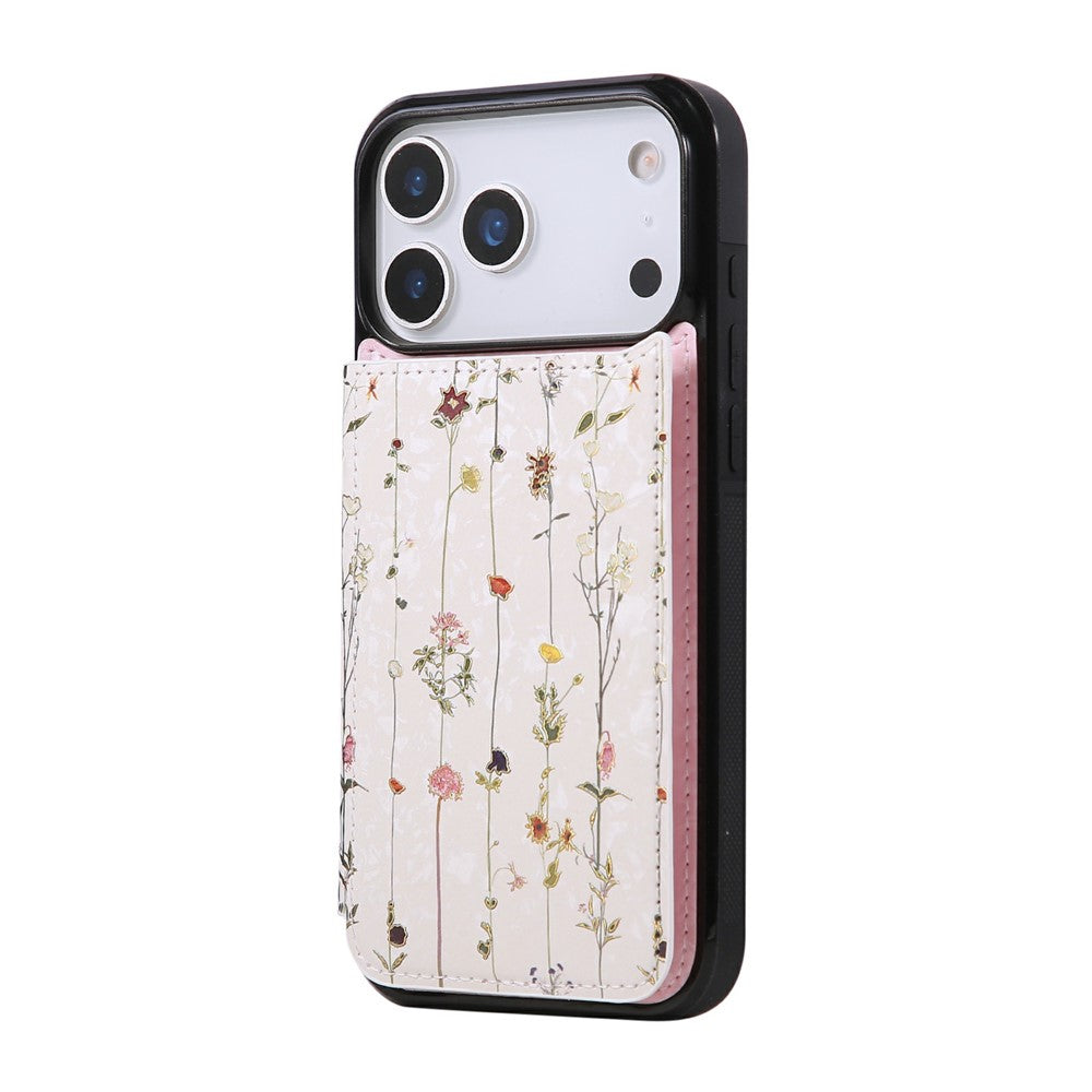 For iPhone 18 Pro Max / 17 Pro Max Case Flower Leather TPU RFID Blocking Phone Cover Card Slots