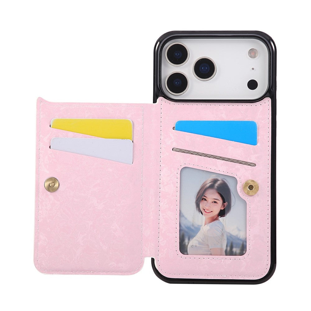 For iPhone 18 Pro Max / 17 Pro Max Case Flower Leather TPU RFID Blocking Phone Cover Card Slots