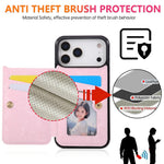 For iPhone 18 Pro Max / 17 Pro Max Case Flower Leather TPU RFID Blocking Phone Cover Card Slots