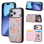 For iPhone 18 Pro Max / 17 Pro Max Case Flower Leather TPU RFID Blocking Phone Cover Card Slots
