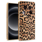 For Xiaomi 14 Ultra Case Leopard Print PU Leather Coated PC + TPU Electroplating Phone Cover