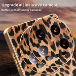 For Xiaomi 14 Ultra Case Leopard Print PU Leather Coated PC + TPU Electroplating Phone Cover