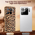 For Xiaomi 15S Pro Case Leopard Print PU Leather Coated PC + TPU Electroplating Phone Cover