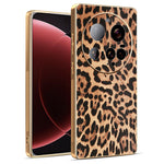 Xiaomi 15 Ultra-skal Leopardmönster PU-läderbelagd PC + TPU Galvaniserad mobilskal