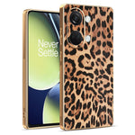 For OnePlus Nord 3 5G / Ace 2V Case Leopard Print PU Leather Coated PC + TPU Electroplating Phone Cover