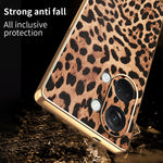 For OnePlus Nord 3 5G / Ace 2V Case Leopard Print PU Leather Coated PC + TPU Electroplating Phone Cover