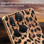 For OnePlus Nord 3 5G / Ace 2V Case Leopard Print PU Leather Coated PC + TPU Electroplating Phone Cover