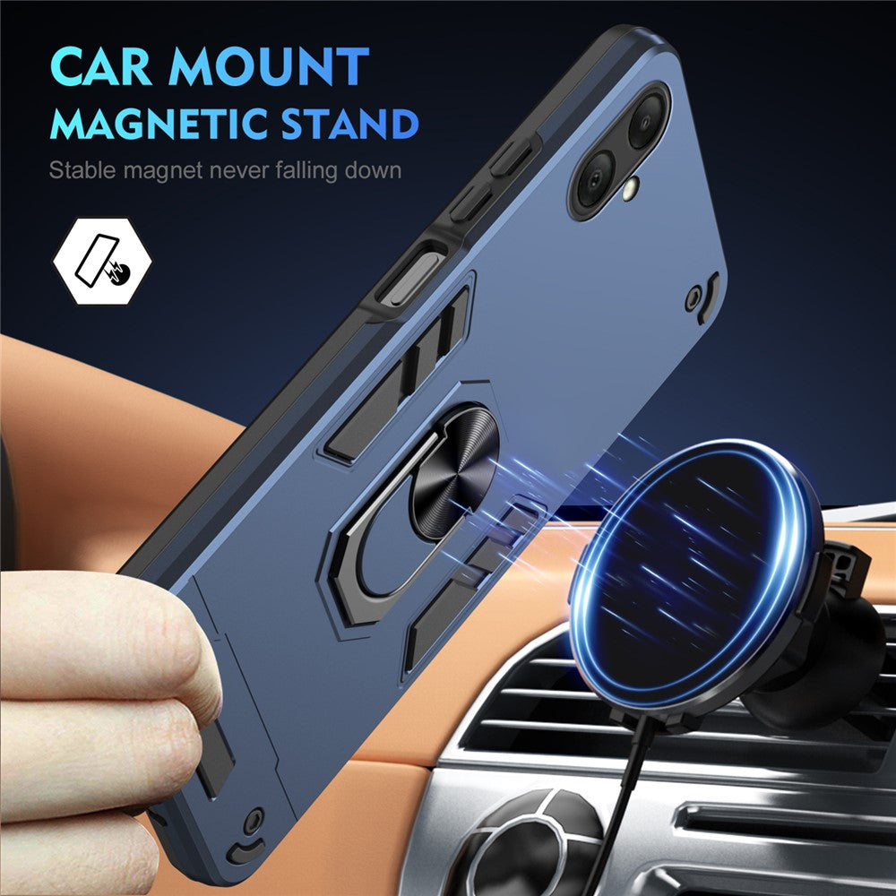 For Samsung Galaxy A08 5G / A08 4G / A07 4G Case PC + TPU Drop Defend Phone Cover with Ring Kickstand