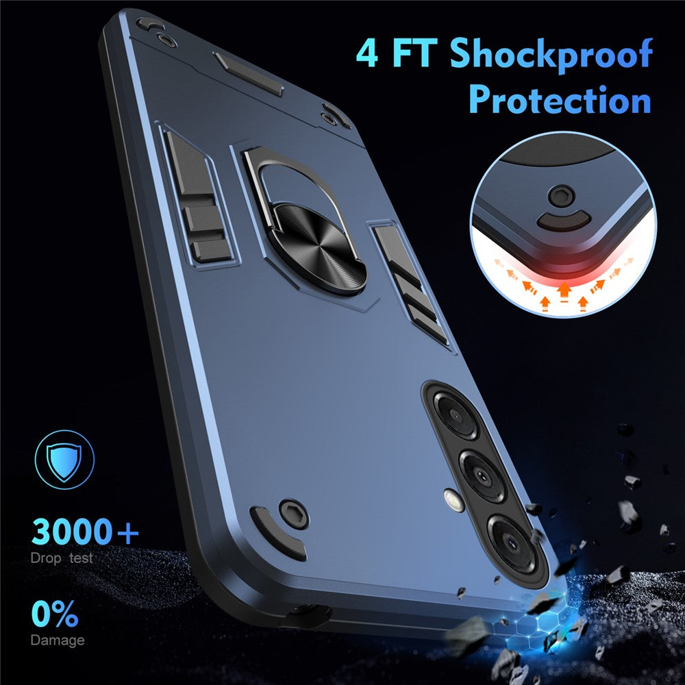 Til Samsung Galaxy A18 5G / A18 4G / A17 5G / A17 4G Cover PC + TPU Drop Defend Telefoncover med Ring Kickstand