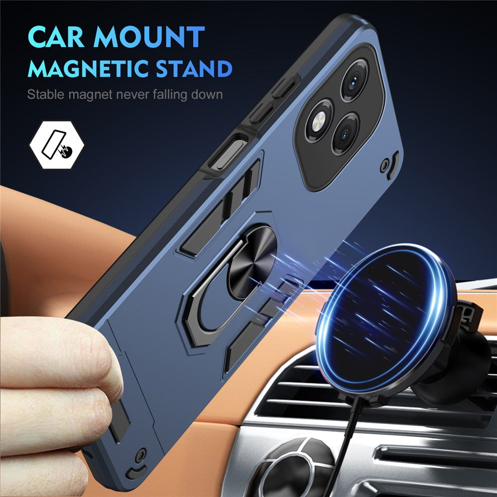 For Honor 400 Lite 5G Case PC + TPU Drop Defend Phone Cover with Ring Kickstand