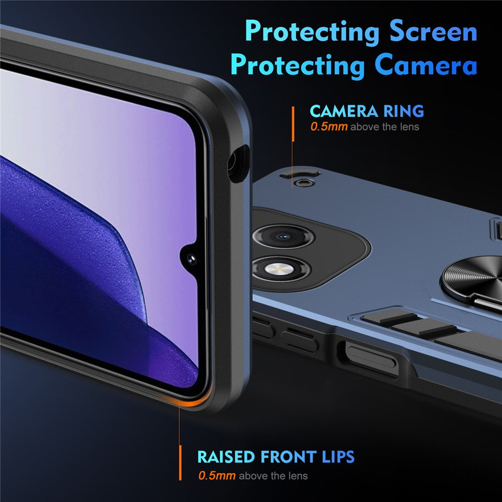 For Honor 400 Lite 5G Case PC + TPU Drop Defend Phone Cover with Ring Kickstand