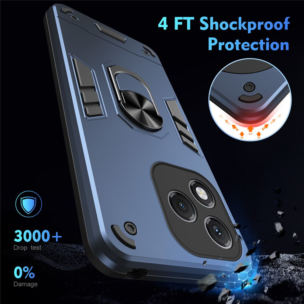 For Honor 400 Lite 5G Case PC + TPU Drop Defend Phone Cover with Ring Kickstand