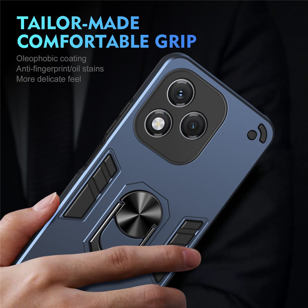 For Honor 400 Lite 5G Case PC + TPU Drop Defend Phone Cover with Ring Kickstand