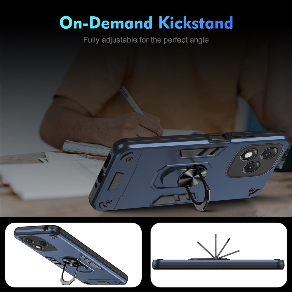 For Honor 400 Lite 5G Case PC + TPU Drop Defend Phone Cover with Ring Kickstand