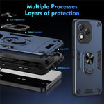 For Honor 400 Lite 5G Case PC + TPU Drop Defend Phone Cover with Ring Kickstand