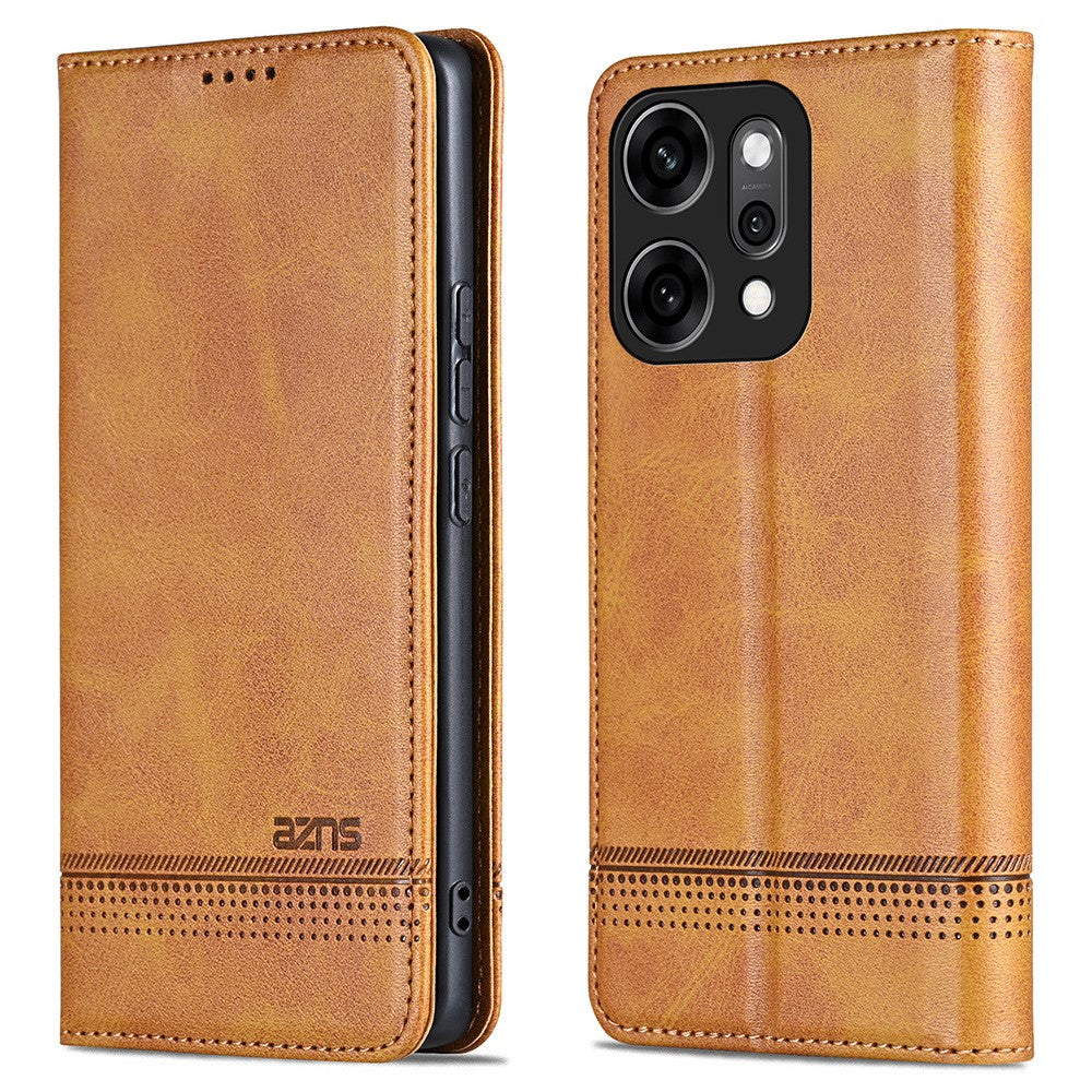 AZNS For Oppo Reno14 Pro 5G (Global) Case Cowhide Texture PU Leather Wallet Phone Cover