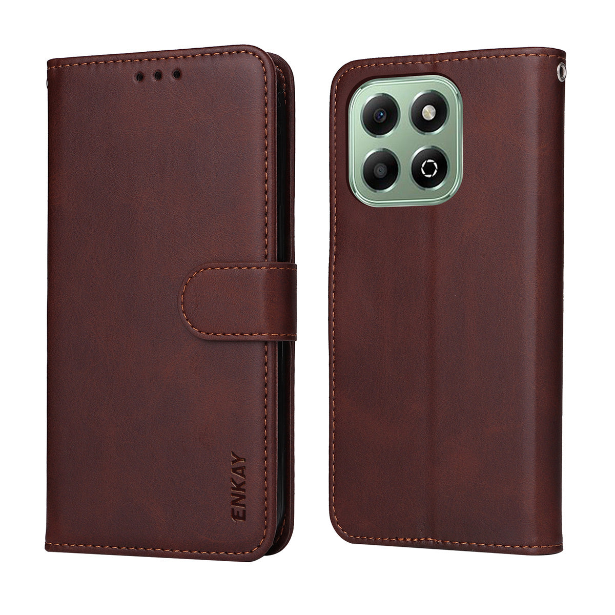 ENKAY HAT PRINCE til Honor X6b 4G / Honor X5b Plus / Honor X6c 4G PU læderpungcover Telefonstativ med hærdet glas