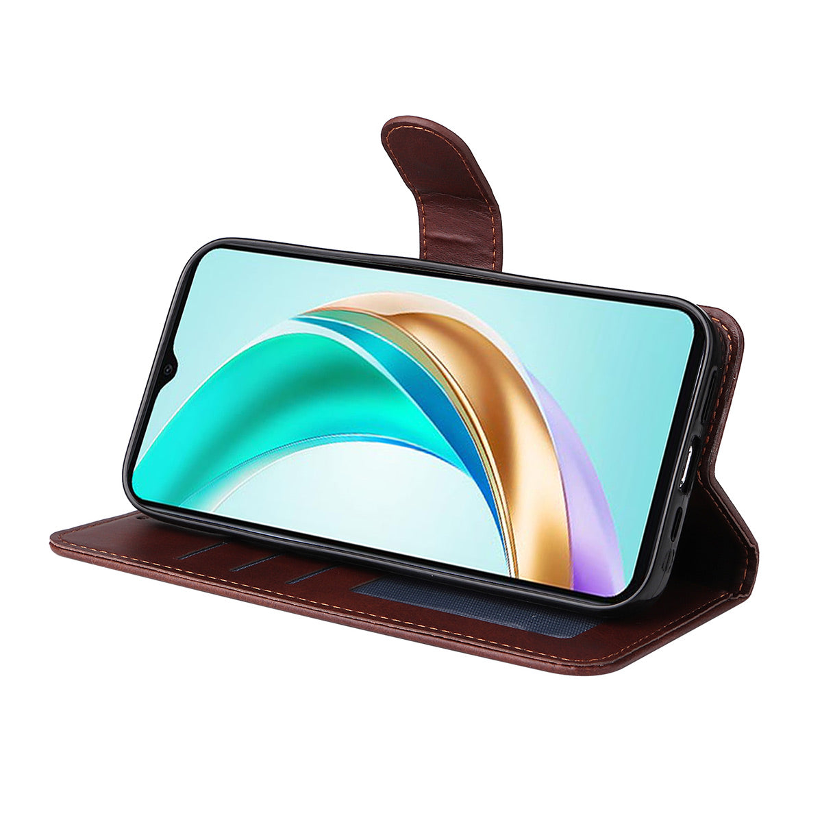 ENKAY HAT PRINCE til Honor X6b 4G / Honor X5b Plus / Honor X6c 4G PU læderpungcover Telefonstativ med hærdet glas
